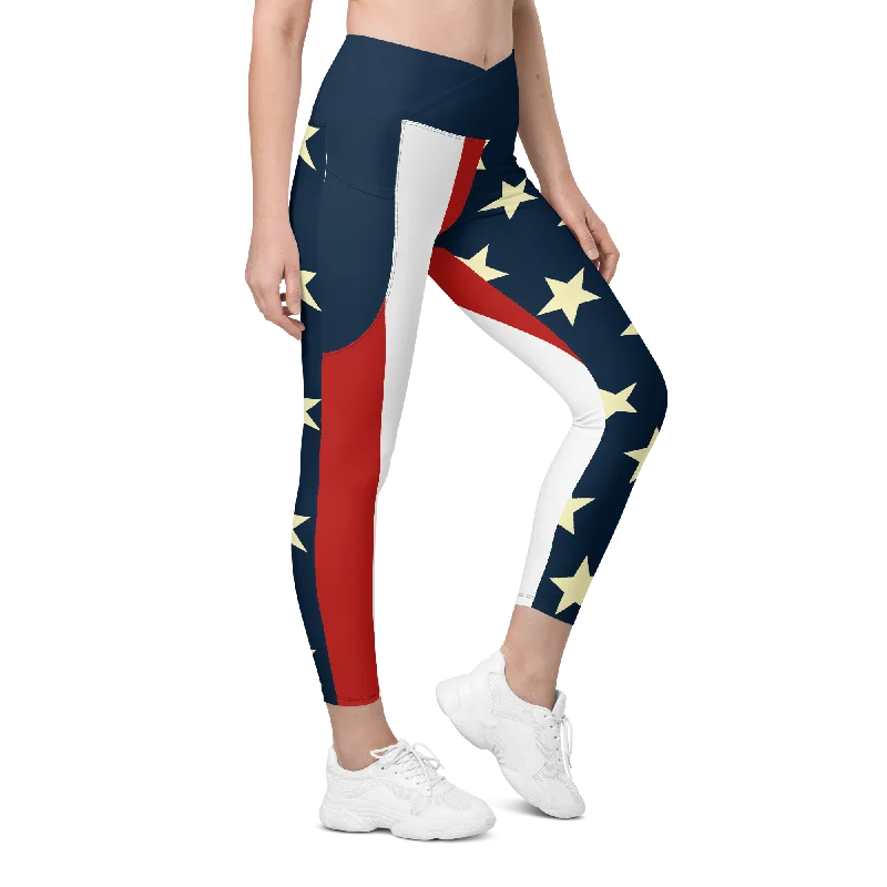 Crossover leggings with pockets