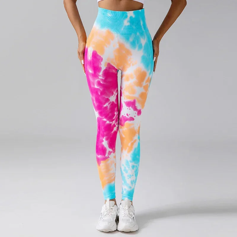 Happy Tie Dye Yoga Leggings