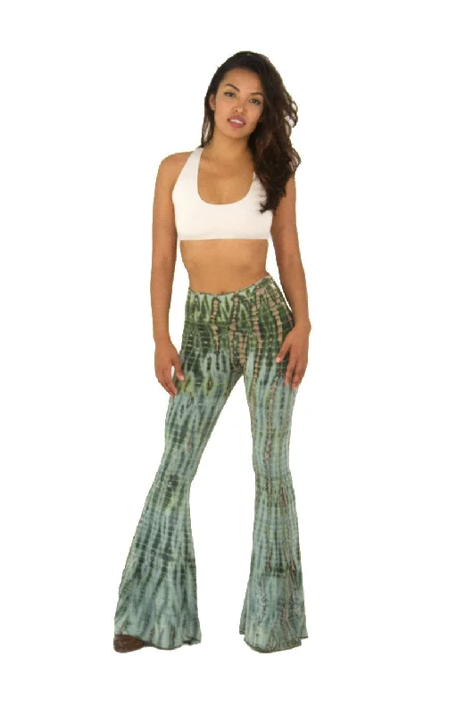 Mango pant tie dye green