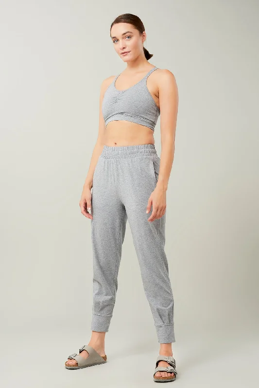 Cuffed Track Pants (Melange Grey)