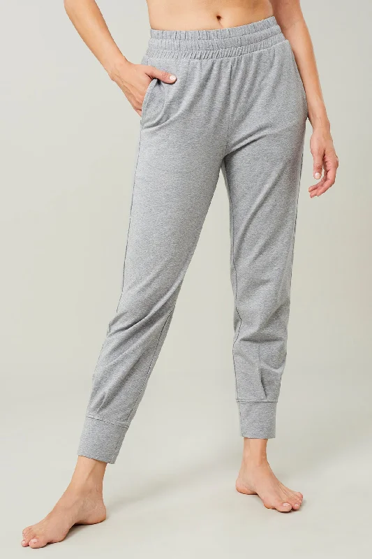 Cuffed Track Pants (Melange Grey)