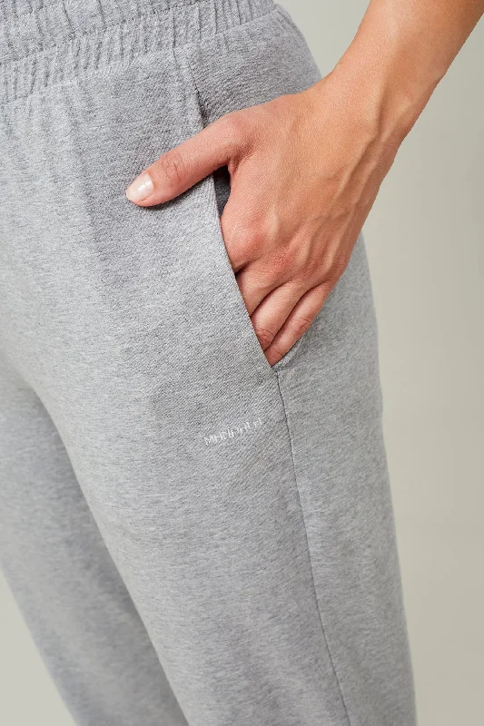 Cuffed Track Pants (Melange Grey)