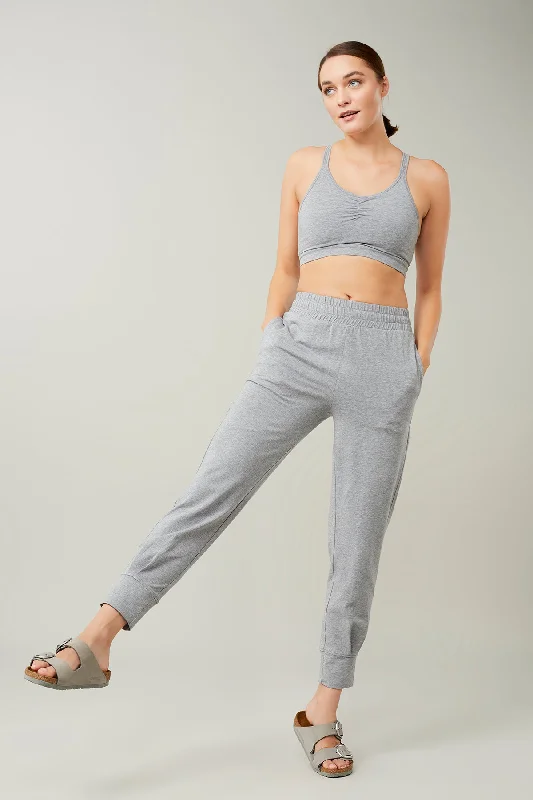 Cuffed Track Pants (Melange Grey)