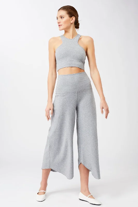 Roll Over Tulip Pants (Melange Grey)