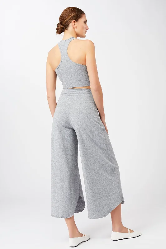 Roll Over Tulip Pants (Melange Grey)