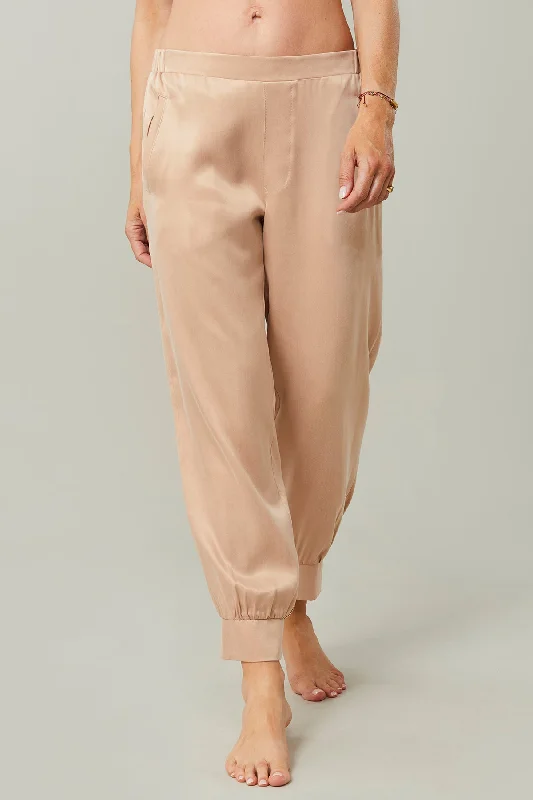 Vegan Silk Pants (Gold)