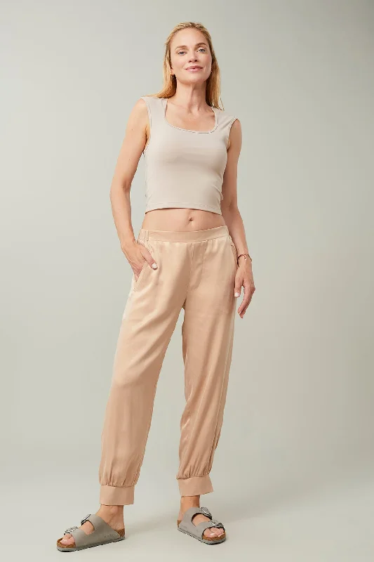 Vegan Silk Pants (Gold)