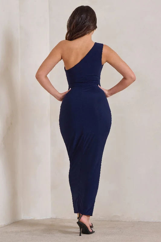 Athena | Navy One Shoulder Maxi Dress