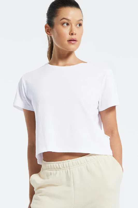 Bowery Boxy Weekend Cotton Tee - White