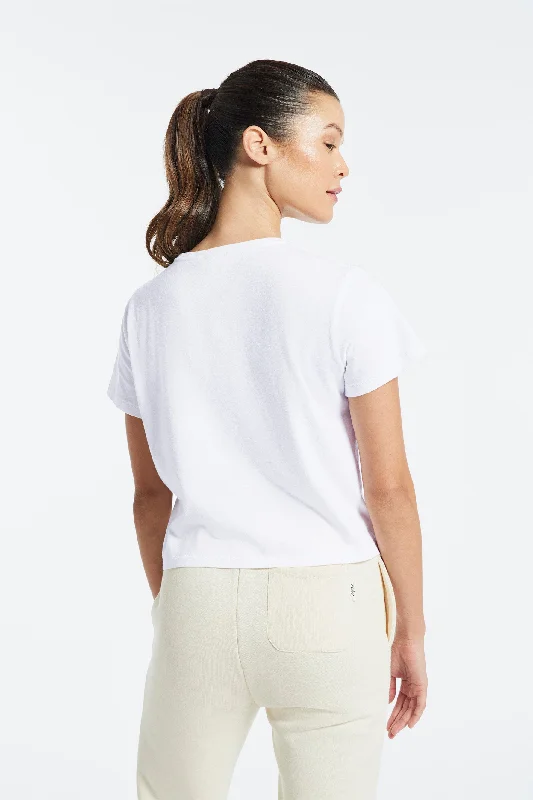 Bowery Boxy Weekend Cotton Tee - White