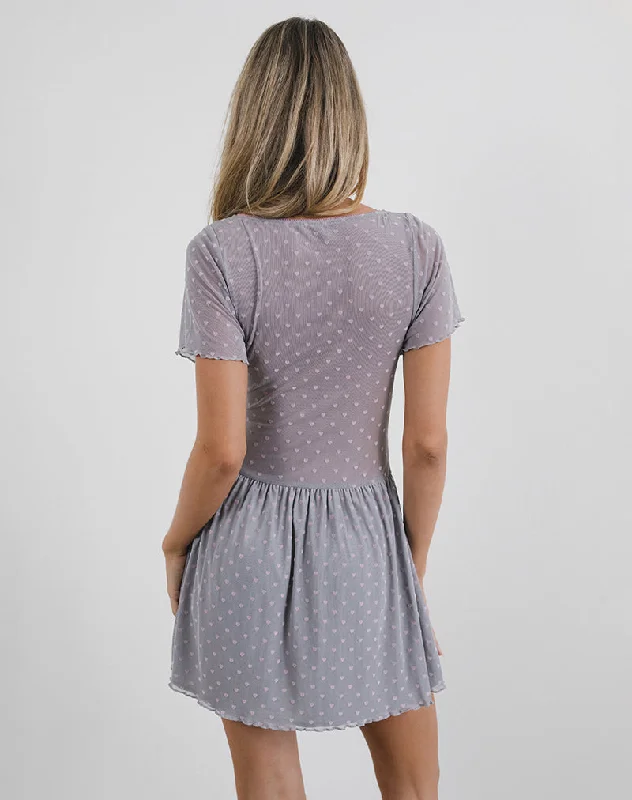 Geni Mini Dress in Heart Flock Grey