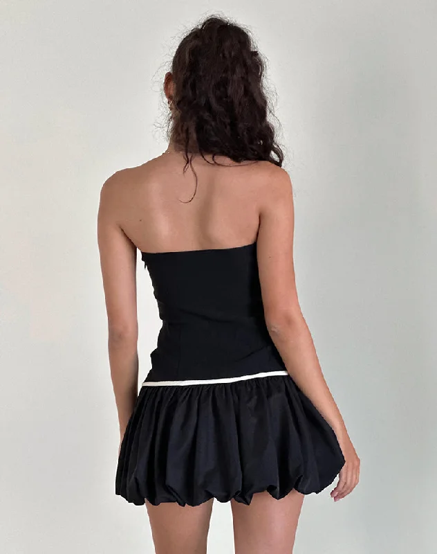 Klaita Puffball Mini Dress in Black