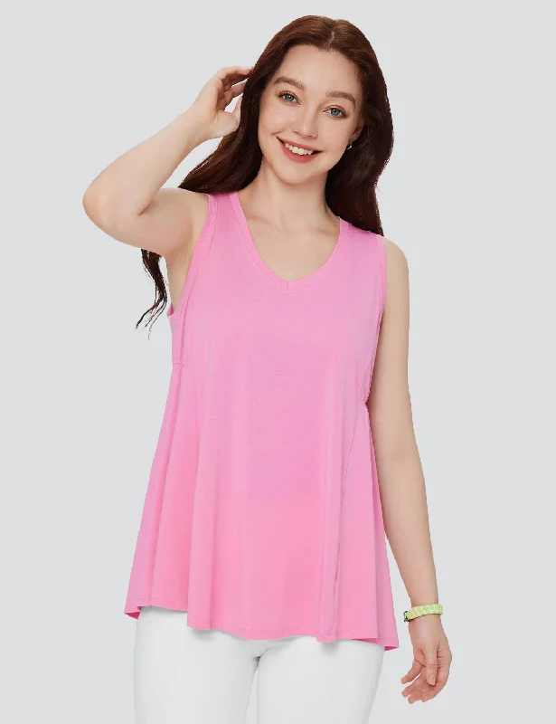 Laureate V Neck Sleeveless Tunic Tank Tops