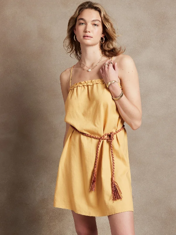 Linen-Blend Dress