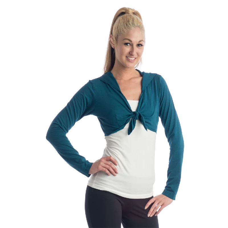 Love Bamboo Cropped Hoodie - Teal