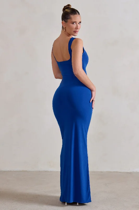 Madeline | Cobalt Blue Sleeveless Thigh Split Maxi Dress