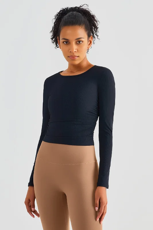 Ruched Side Long Sleeve Top