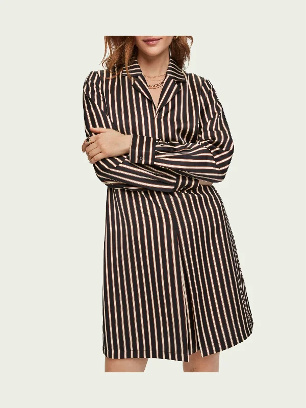 Scotch & Soda Striped Pleat Detail Dress