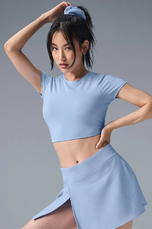 Alosoft Cropped Backspin Short Sleeve - Seashell Blue