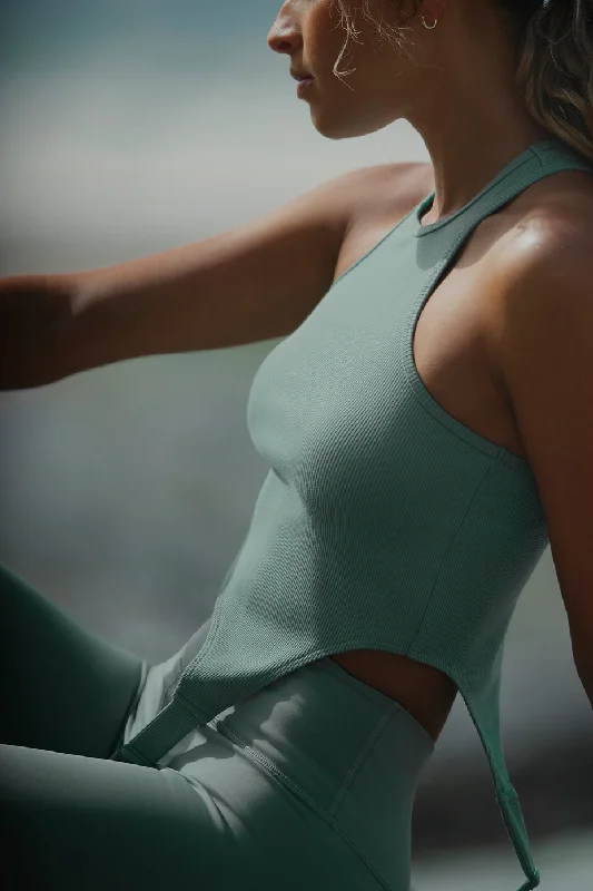 Alosoft Ribbed Revelation Tank - Botanical Green