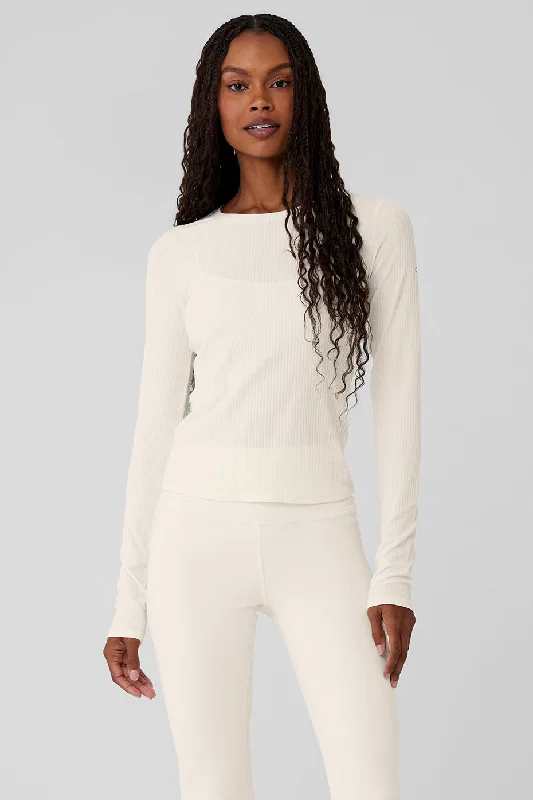 Ribbed Sea Coast Long Sleeve - Ivory