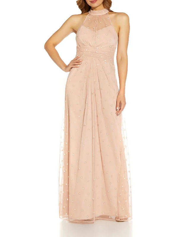 Womens Embelllished Maxi Evening Dress