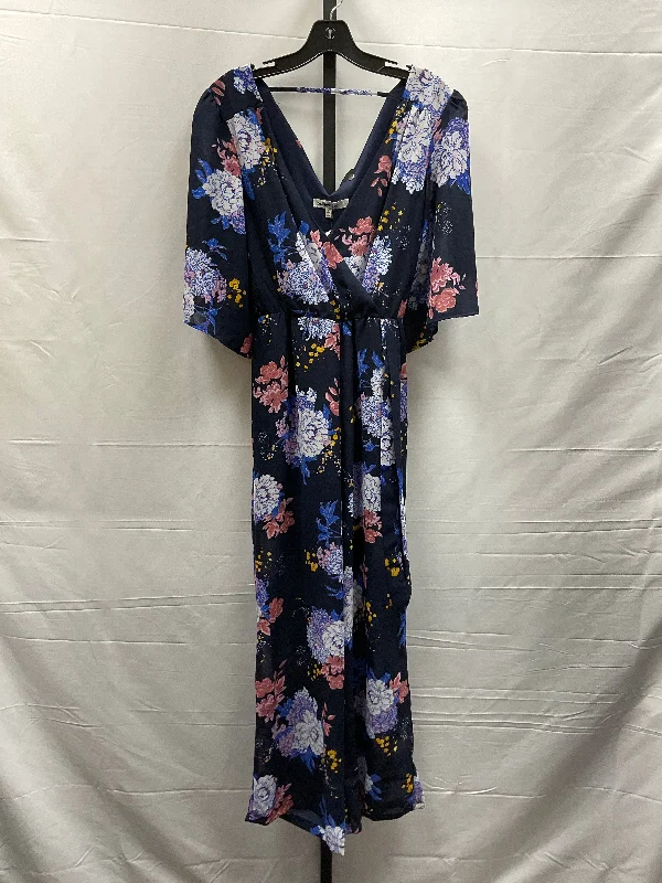 Floral Print Jumpsuit Bailey Blue, Size S