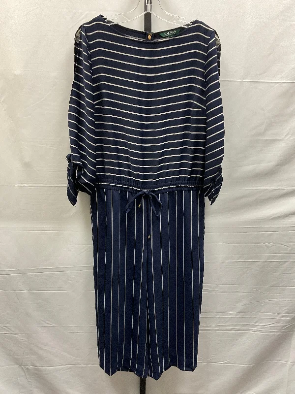 Striped Pattern Jumpsuit Designer Lauren By Ralph Lauren, Size S