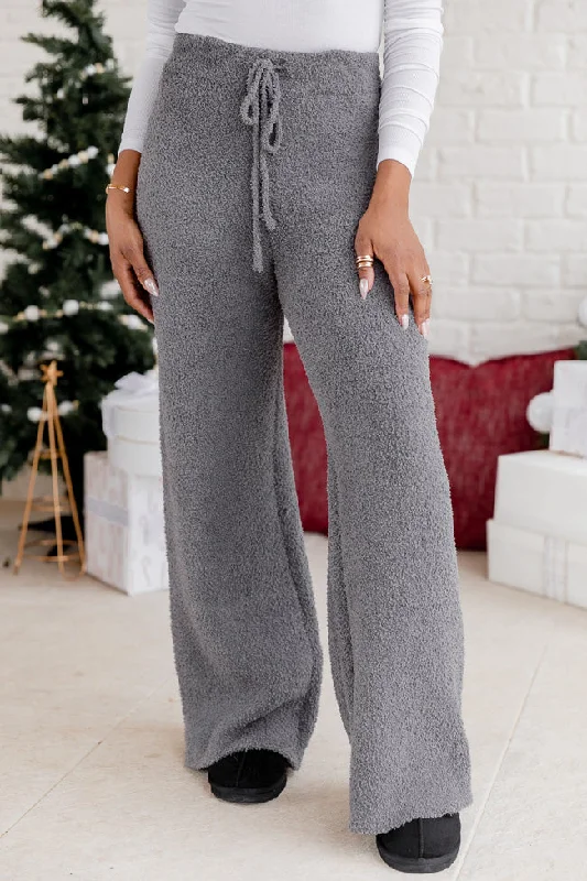 Movies And Chill Fuzzy Charcoal Lounge Pants