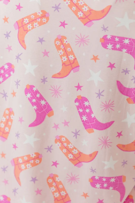 Over The Moon In Giddy Up Girly Bamboo Pajama Shorts