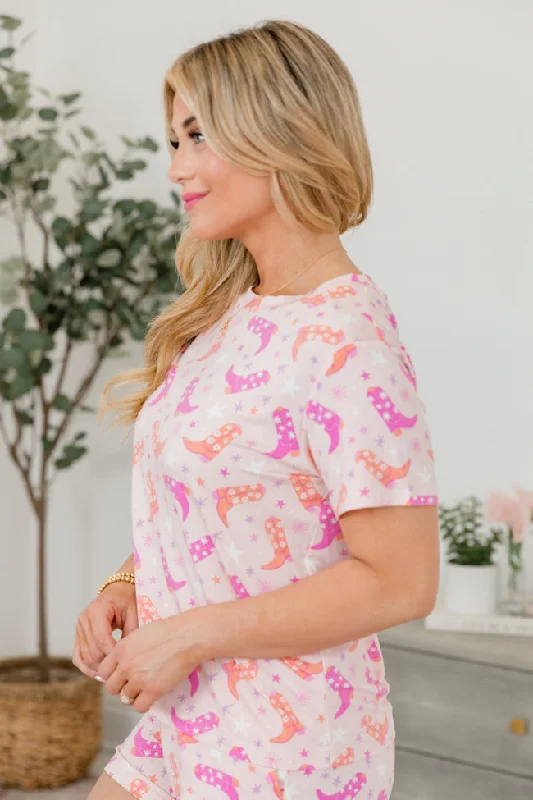 Over The Moon in Giddy Up Girly Bamboo Pajama Top