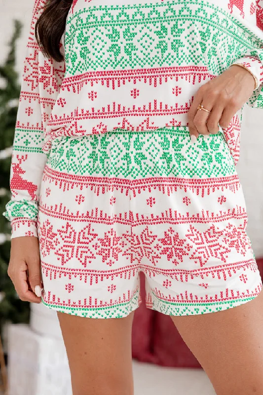 Sleigh All Day Red and Green Fair Isle Pajama Short