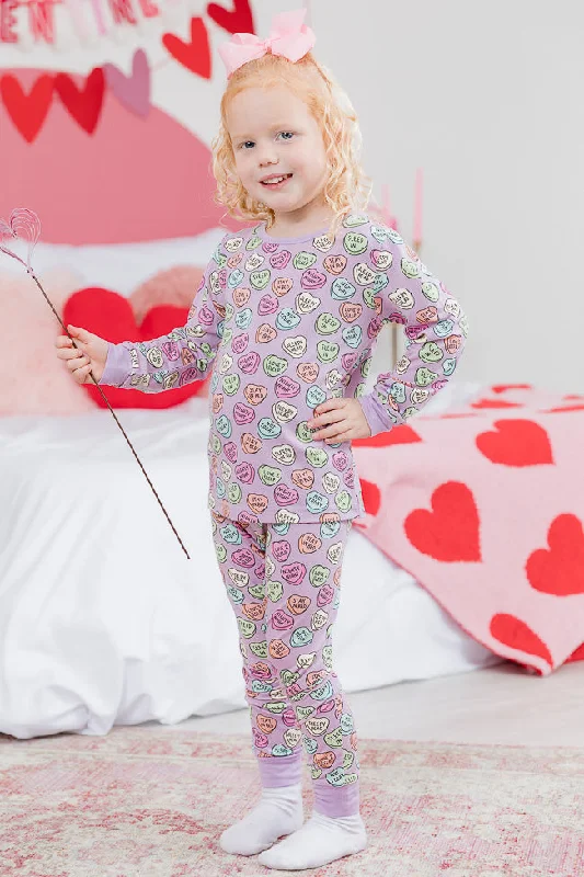 Sweetest Love Pastel Candy Heart Kid's PJ Set FINAL SALE