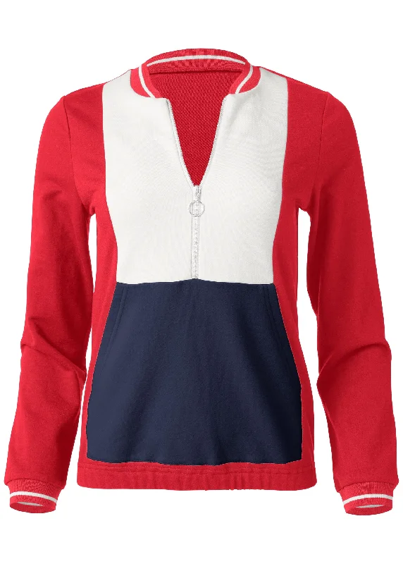 Color block sweatshirt - Red Multi