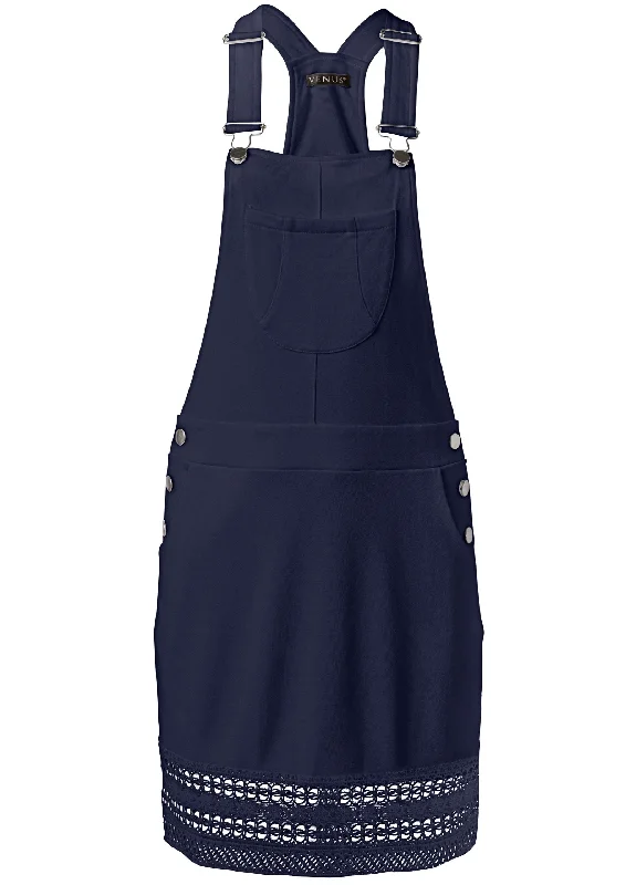 Crochet overall dress - Navy