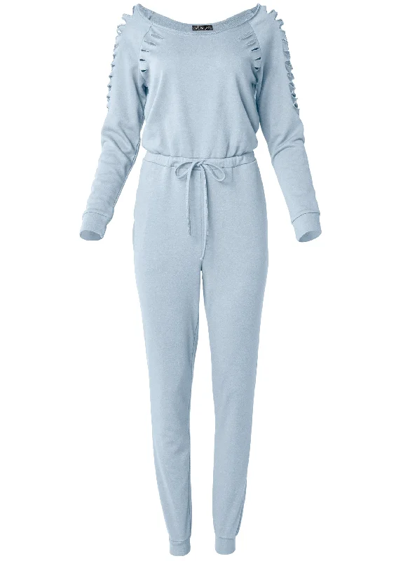 Slash sleeve jumpsuit - Light Blue