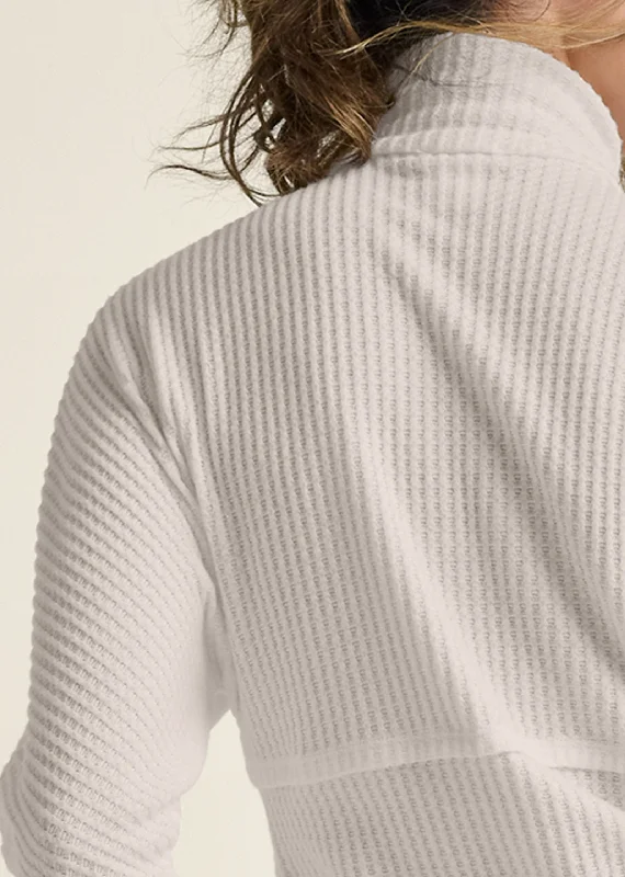 Wrap turtleneck keyhole top - Oatmeal