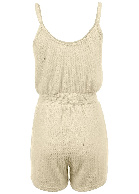 Cozy waffle romper - Oatmeal