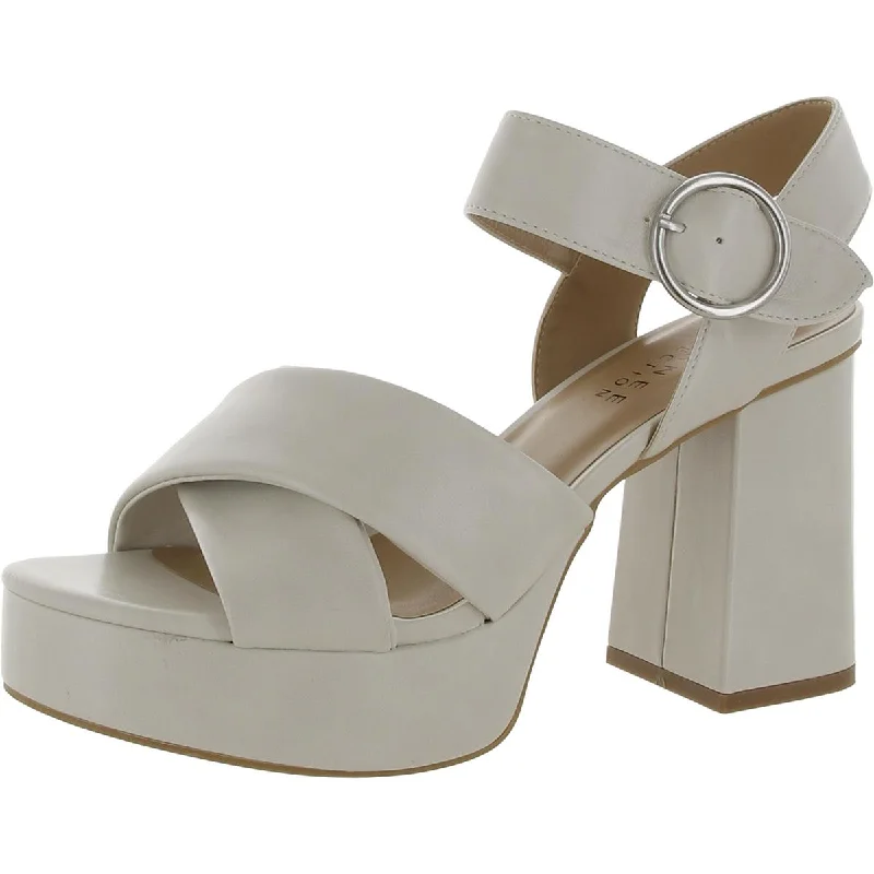 Womens Faux Leather Block Heel