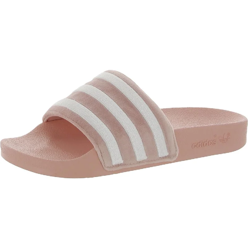 Adilette Womens Striped Man Made Pool Slides